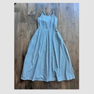 Pact Organic Cotton Bondi Stripe Midi Dress Blue White Size XS